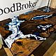 Заказать Стол-река из слэба термо граба 190х90 с эффектом моря «лагуна». WoodBroker. Ярмарка Мастеров. . Столы Фото №3