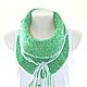 Bacchus bright green, scarf, Snood knitted with a drawstring, Scarves, Kirov,  Фото №1