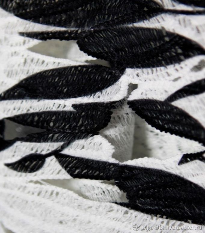 Black and white openwork canvas, Fabric, Ramenskoye,  Фото №1