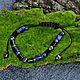 Lapis lazuli, pyrite and black agate bracelet ' Stylish'. Braided bracelet. kvk1. Online shopping on My Livemaster.  Фото №2