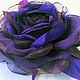 FABRIC FLOWERS. Chiffon rose ' Ultraviolet'. Brooches. fioridellavita. Online shopping on My Livemaster.  Фото №2