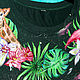 T-shirt tropical green with a giraffe and a Flamingo hand painted. T-shirts. Koler-art handpainted wear. My Livemaster. Фото №5