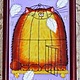 Витражная картина "Мррр..ням", кот витражная роспись. Картины. Ирина (Витражная роспись). Ярмарка Мастеров.  Фото №4