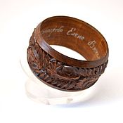 Украшения handmade. Livemaster - original item Wooden carved bracelet, brown. Handmade.