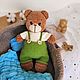 Мишка вязаный в люльке. Амигуруми куклы и игрушки. toys_by_anastasi. Ярмарка Мастеров.  Фото №4