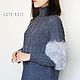 Order Women's sweater long gray with fur trim. CUTE-KNIT by Nata Onipchenko. Livemaster. . Sweaters Фото №3