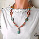 Agate beads with pendant. Necklace. Grafoli jewellery. My Livemaster. Фото №5