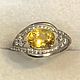 Кольцо с природным золотым бериллом гелиодором и цирконами. Кольца. OLVIKSOL JEWELRY STORE. Ярмарка Мастеров.  Фото №4