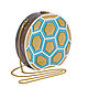 Женская сумка из дерева Match ball GOLOVINA, сумка ручной работы. Деревянная сумка, ручная работа, handmade. Ярмарка Мастеров. Летняя сумка, авторская сумка, бирюзовый с золотом