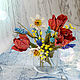 composition: COURSE SPRING FLOWERS MADE OF LEATHER, Composition, Kremenchug,  Фото №1