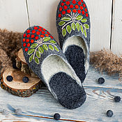 Обувь ручной работы handmade. Livemaster - original item Felted women`s felt slippers made of merino wool with cosmetics. Handmade.