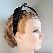 Украшения handmade. Livemaster - original item Headbands: Black velvet headband with feathers.. Handmade.