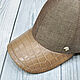 Baseball cap made of crocodile leather and tweed, in light brown color!. Baseball caps. SHOES&BAGS. My Livemaster. Фото №5