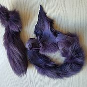 Материалы для творчества handmade. Livemaster - original item Finnish Arctic Fox flap gray-purple/natural fur. Handmade.