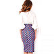 Pencil skirt made of eco-suede Ornament, skirt blue orange on the figure. Skirts. mozaika-rus. My Livemaster. Фото №5