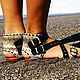 Leather sandals 'Amazon' (a snake's skin and lamb). Sandals. KolibriLeather. Online shopping on My Livemaster.  Фото №2