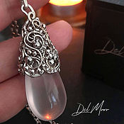Украшения handmade. Livemaster - original item Melchior pendant with rose quartz stone 