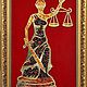 the picture with the image of themis, goddess of justice and law, lined with amber, will be an indispensable gift to the judges, the judiciary and law enforcement bodies of the russian federation.
