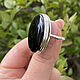 Order Silver ring with natural black agate. A place where dreams are born. Livemaster. . Rings Фото №3