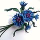 Brooch made of leather Corsage of cornflowers. Brooches. Shagree (Shagree). Online shopping on My Livemaster.  Фото №2