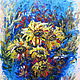 Oil painting ' Flowers of Sun '. Pictures. Picture&miniature lacquer painting. My Livemaster. Фото №5