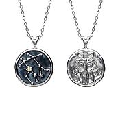 Украшения handmade. Livemaster - original item Pendant, Zodiac Sign Gemini on a chain, 925 silver. Handmade.