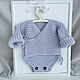 Newborn bodysuit, cotton. 0-3 months. Purple, Gift for newborn, Cheboksary,  Фото №1