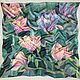 Шелковый платок Магнолии (витражная серия). Платки. Рената Абдуллина (Renata-batik). Интернет-магазин Ярмарка Мастеров.  Фото №2