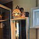 Настенный светильник Тиффани с латунным рожком. Настенные светильники. Мастер по светильникам и флорариумам (Tiffanarium). Ярмарка Мастеров.  Фото №6