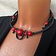  stylish decoration red and black, unusual bright choker, Necklace, Voronezh,  Фото №1