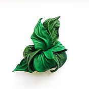 Украшения handmade. Livemaster - original item Barrette automatic flower hair emerald City green. Handmade.