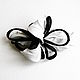 Automatic Hair Clip Contrast Flower Made of Leather Black and white Loops, Hairpins, Moscow,  Фото №1
