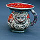 'Cheshire Cat'. Mug with lid and saucer, Mugs and cups, Moscow,  Фото №1