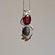 Pendant (pendant) garnet hessonite and cat's eye with a twig in silver925, Pendant, Sergiev Posad,  Фото №1