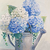 Картины и панно handmade. Livemaster - original item Oil painting. Hydrangea . country bouquet. Handmade.