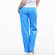 Classic straight trousers made of sky blue linen. Pants. etnoart. Online shopping on My Livemaster.  Фото №2