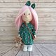 Кукла ручной работы с розовыми волосами. Тыквоголовка. Vera's dolls. Ярмарка Мастеров.  Фото №6