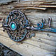 Pendant-key made of copper with amazonite 'Gothic'. Pendants. IVA rainbow art. My Livemaster. Фото №4