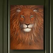 Картины и панно handmade. Livemaster - original item Lion oil painting 45/60 cm. Handmade.