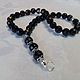 Rosary made of black agate faceted 33 beads and 925 silver, Rosary, Sergiev Posad,  Фото №1