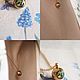 Маленький кулон с вереском внутри. Золотой кулон из стали и смолы. Кулон. Rodnik Jewelry. Ярмарка Мастеров.  Фото №5