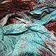 Scarf turquoise with brown fabric cotton with silk. Scarves. Silk scarves gift for Womans. Online shopping on My Livemaster.  Фото №2