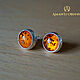 Set ring earrings studs set Orchid with amber. Jewelry Sets. WOODMELODY. My Livemaster. Фото №4