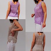 Одежда handmade. Livemaster - original item Tunics: 100% Linen Women`s openwork tunic. Handmade.