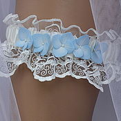 Свадебный салон handmade. Livemaster - original item Подвязка невесты " Blue dreams". Handmade.