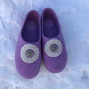 Ботинки валяные "Фиолетовое настроение"