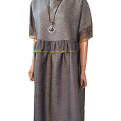 Одежда handmade. Livemaster - original item Light boho dress of a loose cut made of linen with viscose with lace. Handmade.