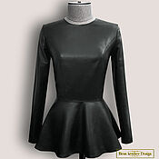 Одежда handmade. Livemaster - original item Sabrina blouse made of genuine leather/suede (any color). Handmade.
