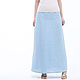 Long skirt made of blue linen, Skirts, Tomsk,  Фото №1
