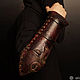 Leather Bracers with a Mask. Bracers. Workshop Sokol. Online shopping on My Livemaster.  Фото №2